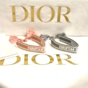 Christian Dior Bracelet Set- Pink and Dark Grey